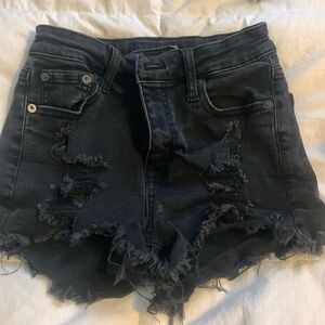 Black jean shorts barley worn